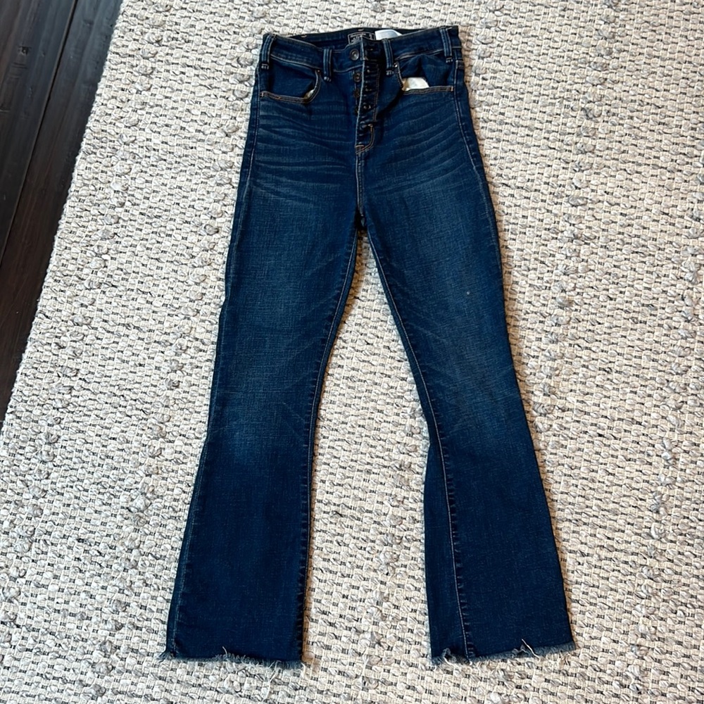 Abercrombie high rise ankle flare jeans